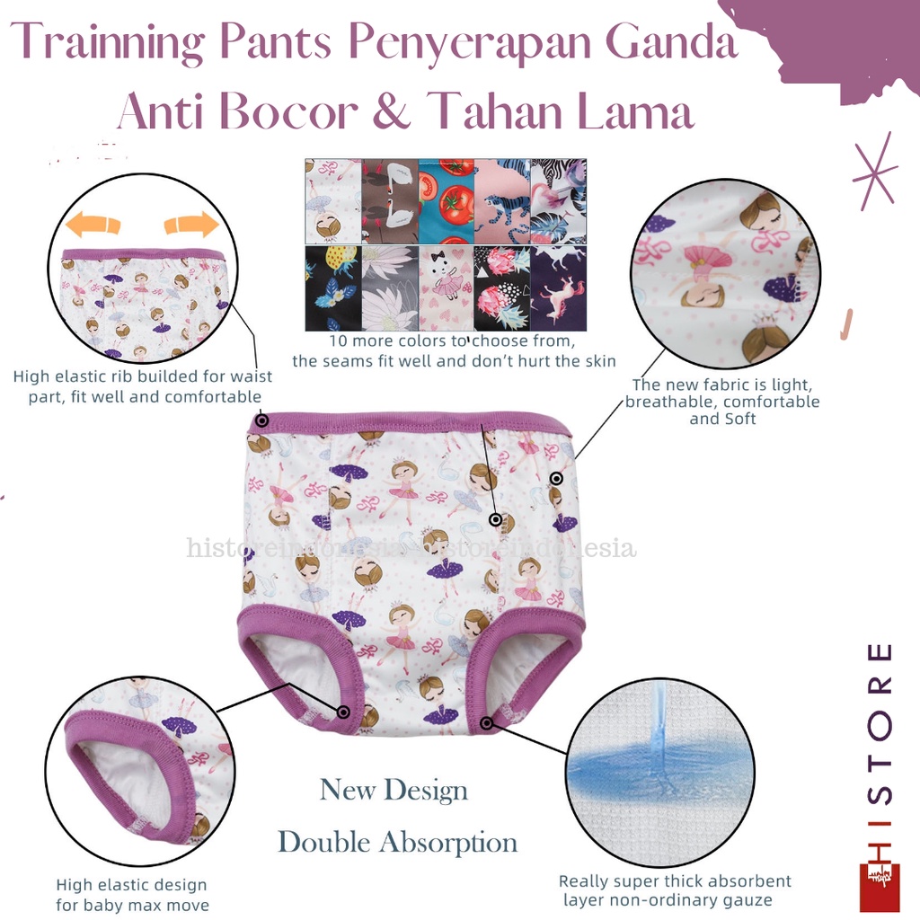 [HI] Trainning Pants Anak Premium Penyerapan Ganda Anti Bocor dan Tahan Lama  Boy's Group TPD