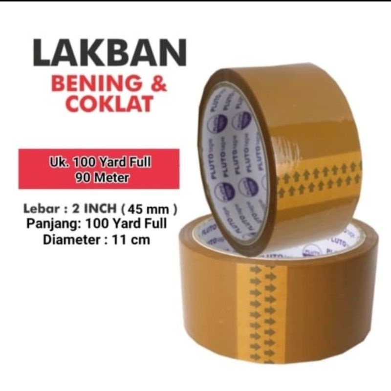 

Lakban bening/coklat // 100 yard full // 90 meter//