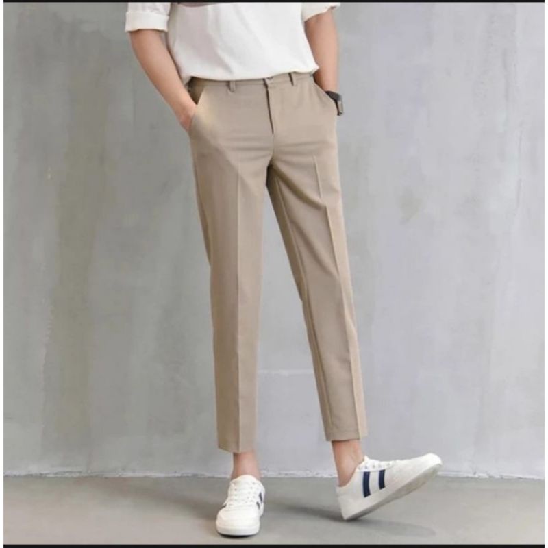 Celana Ankle Pants Celana Bahan Formal Casual Celana Korean Formal Celana Panjang Pria Original Terbaru