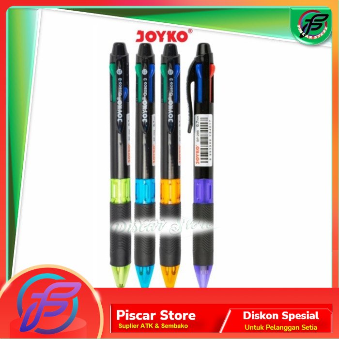 

Ball Pen Pulpen Pena Joyko BP-288 Quaco 3 0.7 mm 4 Warna Colors