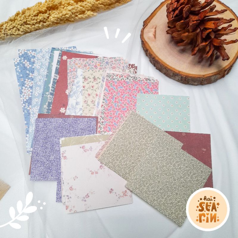 

10pcs Aesthetic Floral Paper | Kertas Dekorasi Jurnal Scrapbook