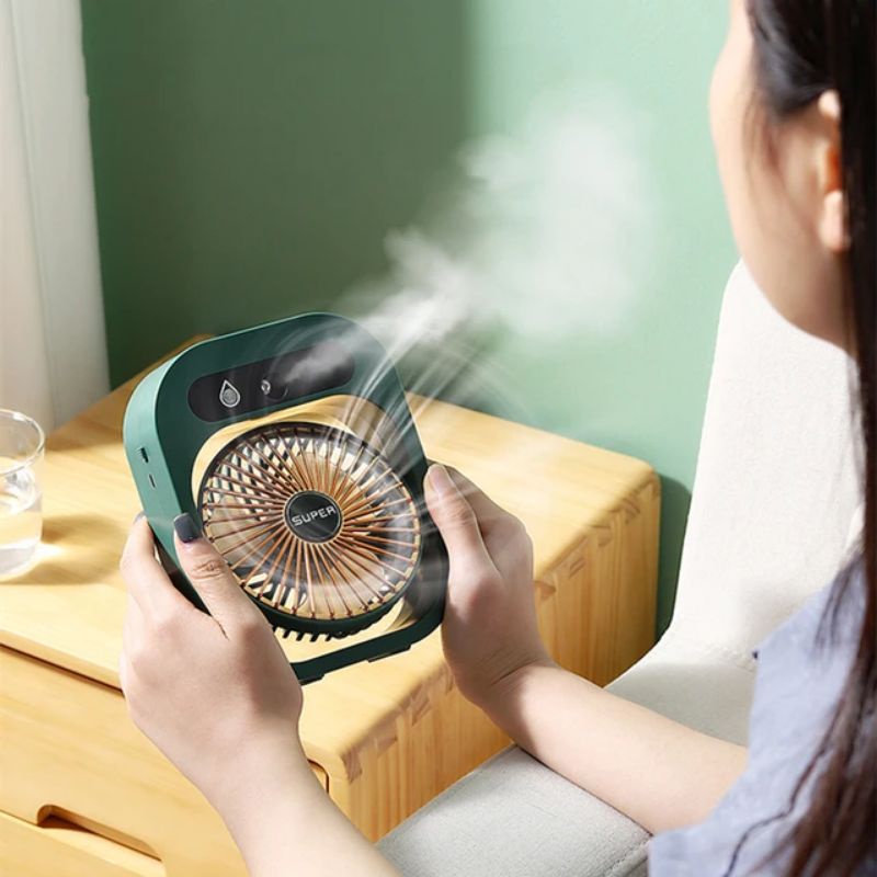 KIPAS ANGIN MEJA DUDUK MINI EMBUN AIR ICE FOG SPRAY MISTY FAN PORTABLE