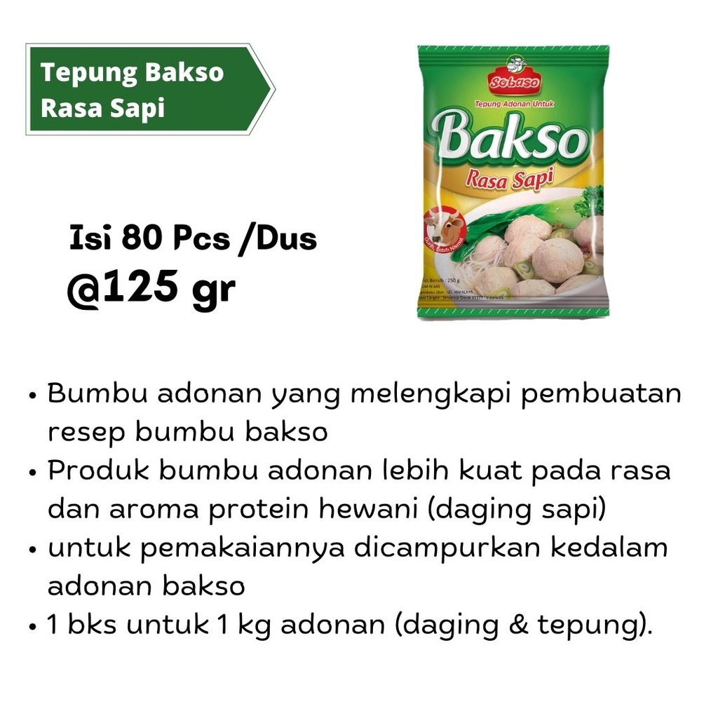 Tepung Bakso Rasa Sapi Sobaso 125gr