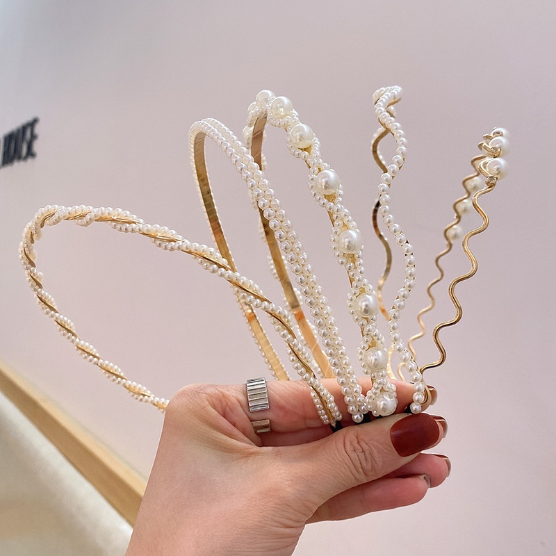 OVERFLOWS.ID BANDO MUTIARA KOREA HEADBAND WANITA BANDANA AKSESORIS RAMBUT BONDU PEARL ORIGINAL MURAH