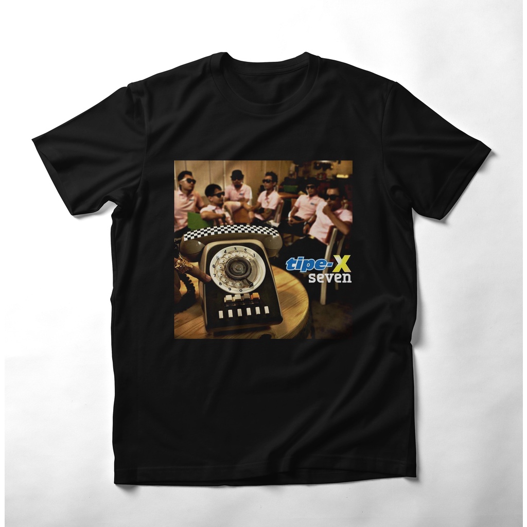 Kaos Distro TIPE-X ALBUM SEVEN Premium Tshirt Music Bahan Cotton Combad 24s Warna Hitam, Putih & Mer