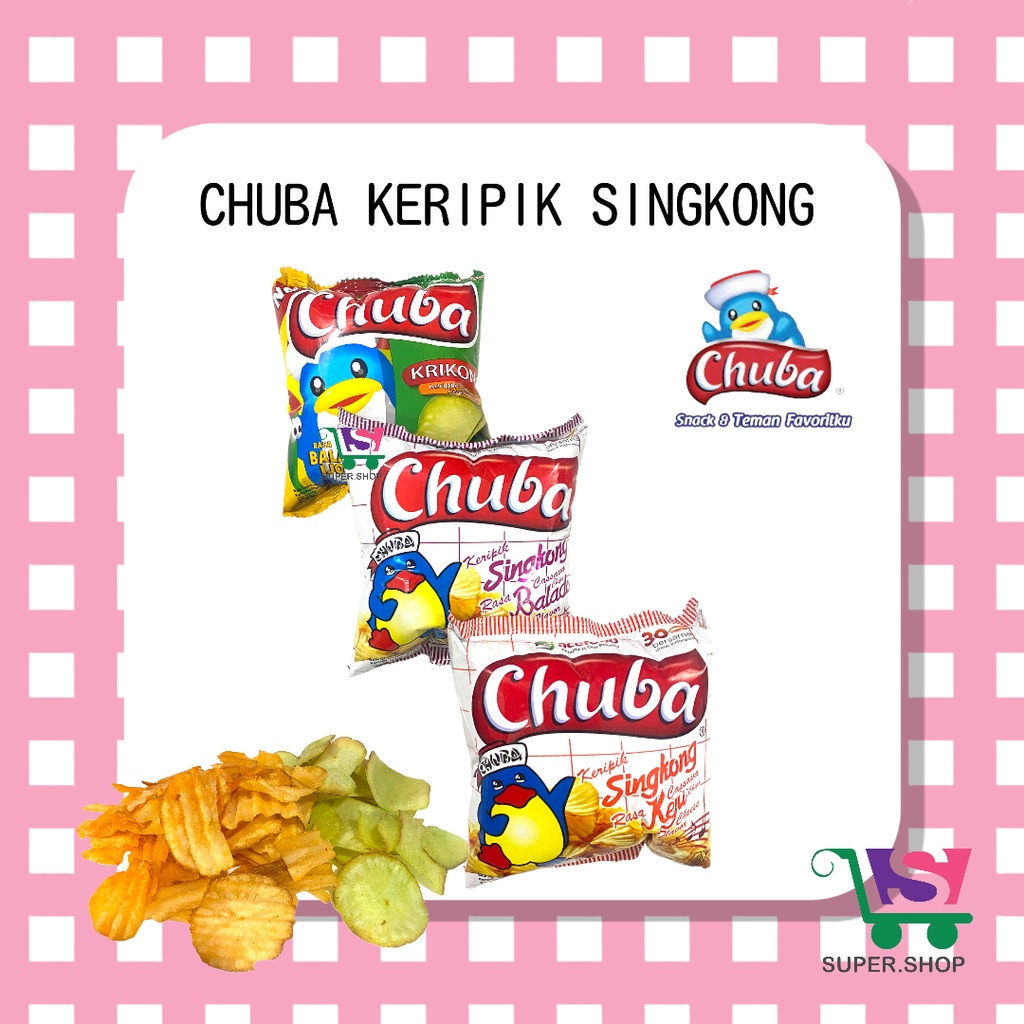 CHUBA Snack Cemilan Jadul Keripik Singkong Keju / Balado / Ijo / Corn Chips 12 Gram