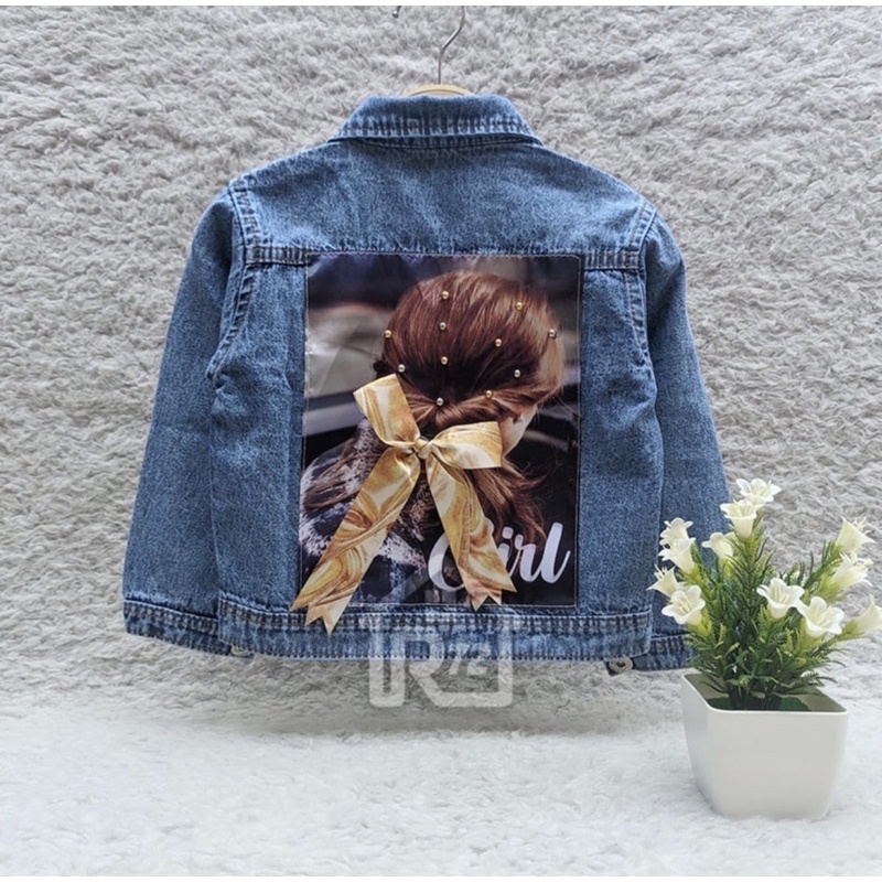 JAKET JEANS ANAK PEREMPUAN MODEL PITA UMUR 1-10 TAHUN