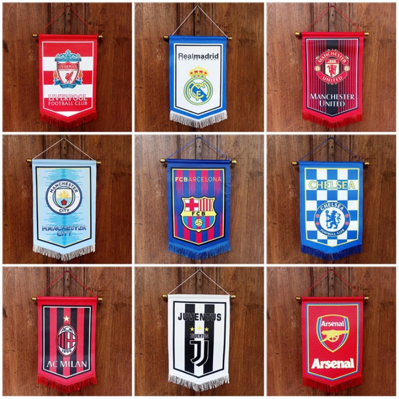 Vandel Merchandise Klub Sepak Bola REAL MADRID BARCELONA MANCHESTER UNITED CITY LIVERPOOL ARSENAL CHELSEA JUVE MILAN PSG MUNCHEN Pennant Timnas Piala Dunia ARGENTINA BRAZIL INGGRIS BELANDA ITALIA SPANYOL PRANCIS