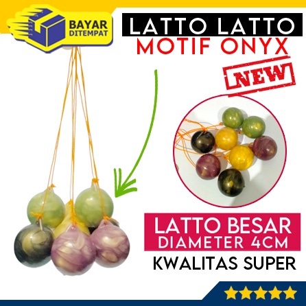 Mainan Lato Latto BESAR MOTIF ONYX 4CM Etek  Tok Tik Tek Nok