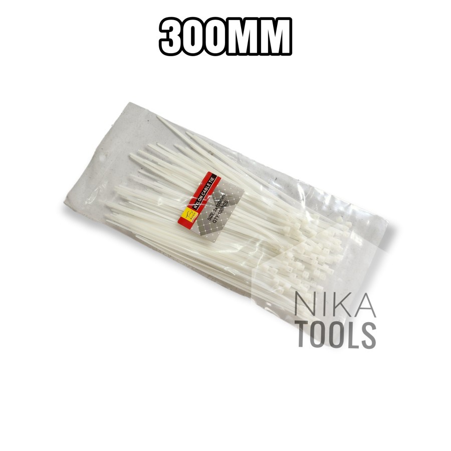 Kabel Tis 30 cm 300 mm Cable Ties Tie Nylon Nilon Putih 100 pcs