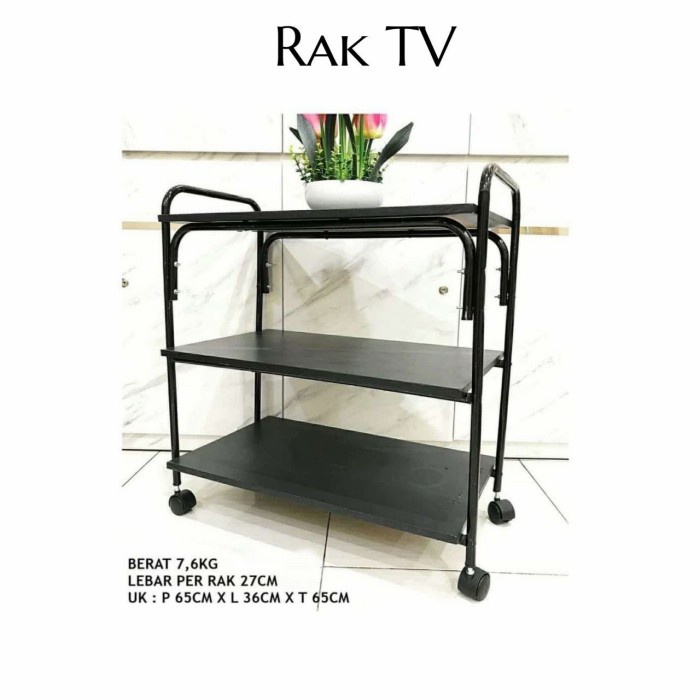 +++++] rak tv besi 3 susun