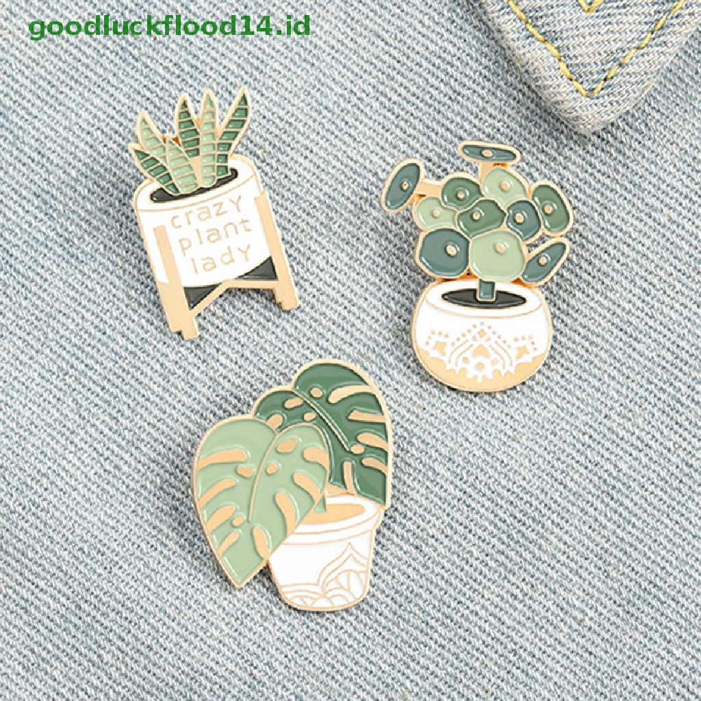 [GOOGFOUR] Tanaman Enamel Pin Bros Tas Pakaian Kerah Pot Lencana Perhiasan Hadiah Untuk Teman [TOP]