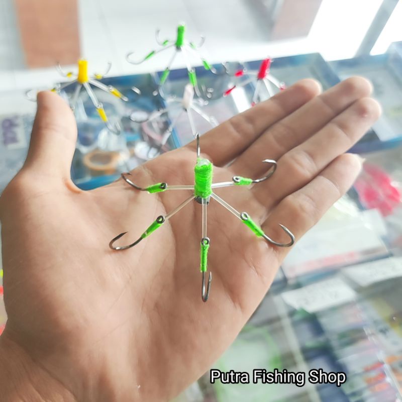 Kail Garong Baronang Mata 6 | Rakitan Kail Garong Kembang 6 Titik | Mata Pancing Barongan 6 Mata | R