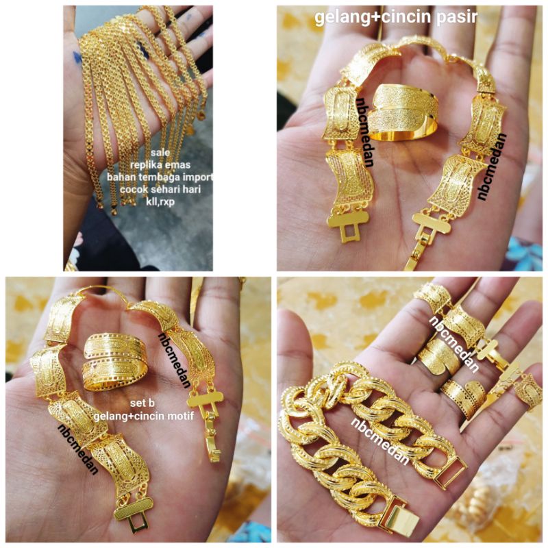 Gelang replika emas 24 k dan 22 k dan mewah, cocok dipake sehari hari