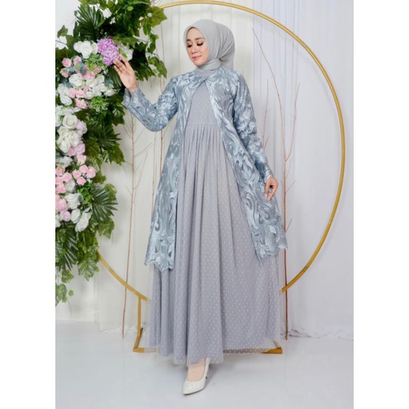 Gamis Cardigan Syabira Bordir Original Butik