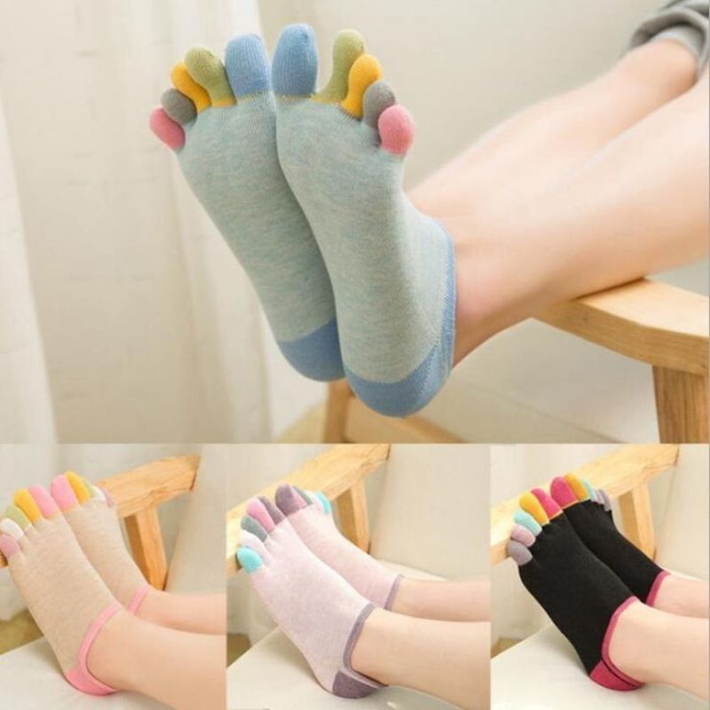 Kaos Kaki Wanita 5 Jari Non-Slip Silicone Socks