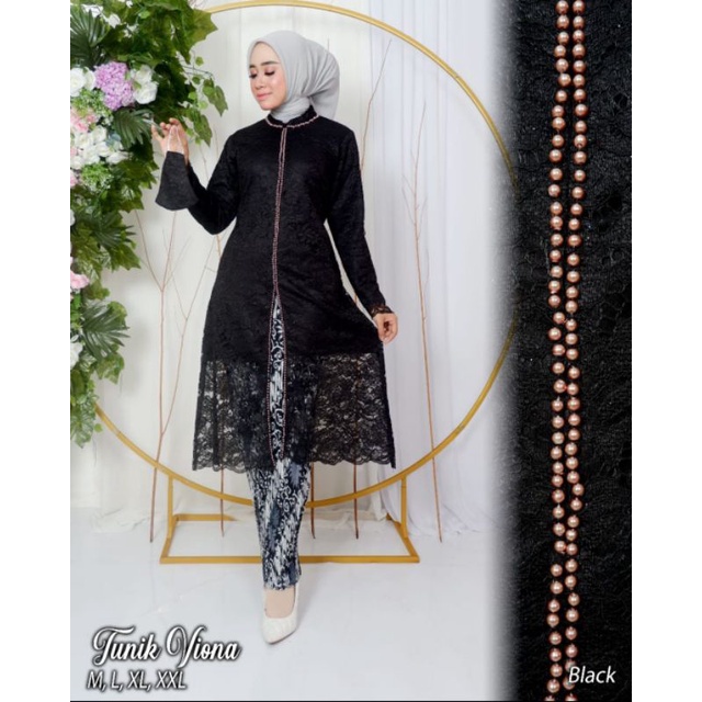 Kebaya Brokat Tunik Busui Payet Modern / Kebaya Wisuda / Kebaya Kurung / Kebaya Modern / Kebaya Busui