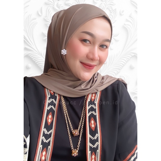 Anting klip Hijab Mutiara Kode Grape