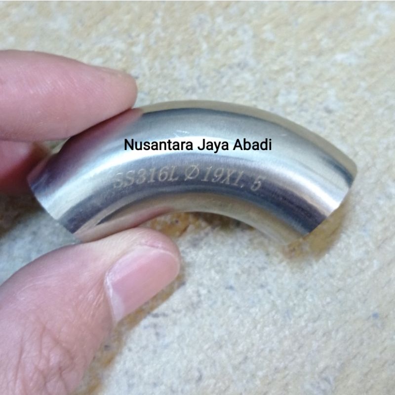 Elbow Sanitary Stainless 316 L 3/4 " inchi Foodgrade 19 mm