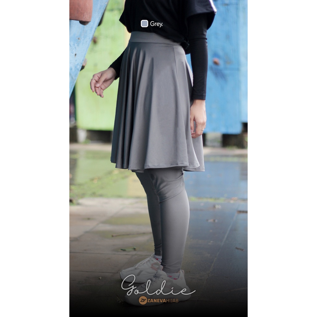 Goldie Sporty l Legging Rok Celana l Legging Olahraga Tebal tanpa nerawang l Legging Muslimah l Sportwear By Zaneva