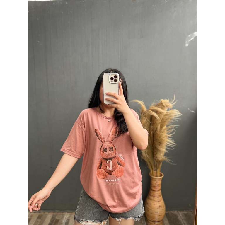 KAOS BAD RABBIT | BAJU TUMBLR TEE SHIRT OVERSIZE DUSTY ROSE BLUE HITAM BEIGE | TUMBLR TEE | KOREA STYLE