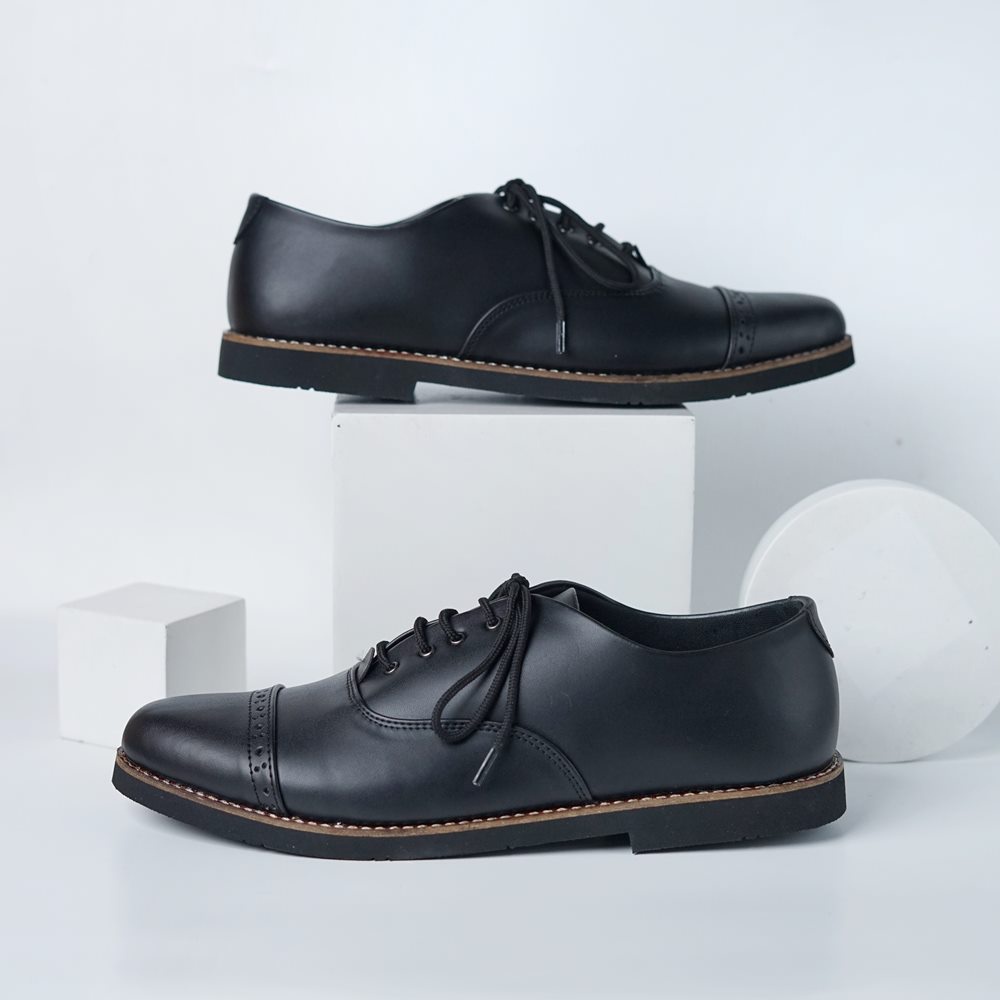 EDRIC BLACK |ManNeedMe x Jack| Sepatu Oxford Pria | Pantofel Formal ORIGINAL