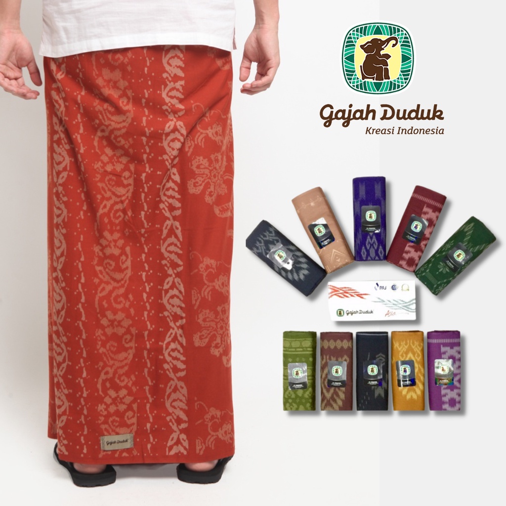 Sarung Asia Kembang Gajah Duduk / Sarung Tenun Motif Kembang Gajah Duduk