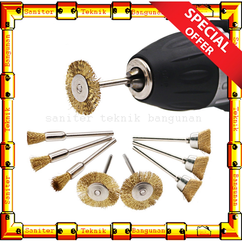 Sikat Kawat Kuningan Freed Mini Mata Bor Pembersih Karat Isi 3 Pcs