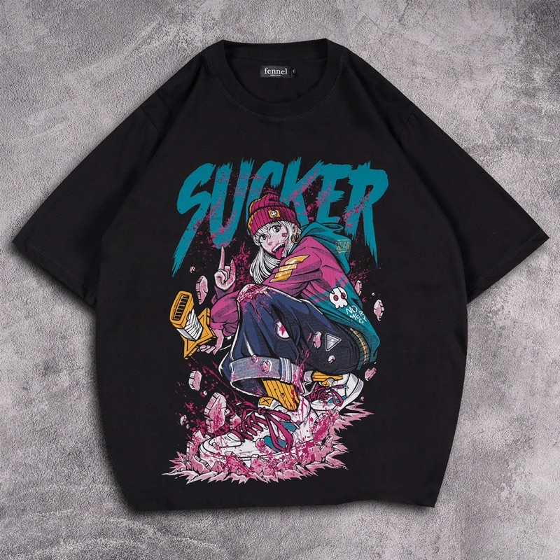 [N01097] T-shirt Oversized Distro Motif SUCKER