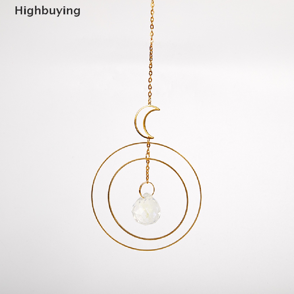 Hbid Moon and Hoops+Rain Crystal, Crystal Gantung, Prisma Mobil, Crystal Suncatcher Glory
