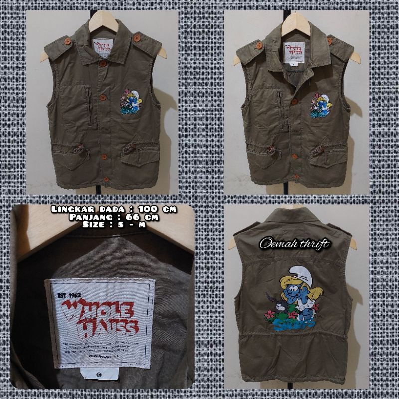 Vest / Rompi Parka Merk Whole hauss Warna Hijau Army Second Original.