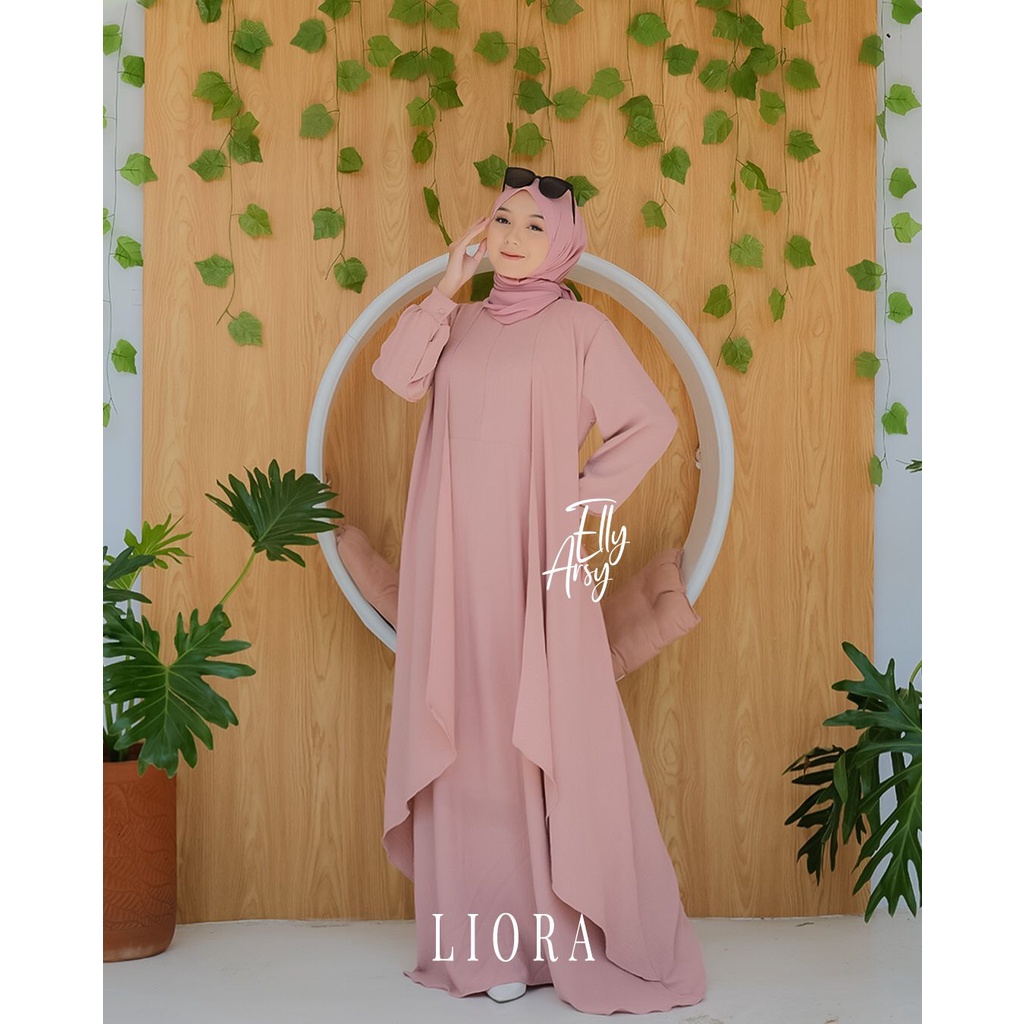 DRESS CRINGKLE LIORA ORI BY ELLYARSY DOUBLE LAYER GAMIS WANITA OOTD FASHION KEKINIAN TERBARU