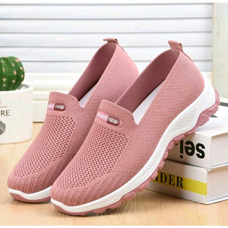 sepatu sneakers import wanita sepatu olahraga santai rajut 104 + Packing pake kotak