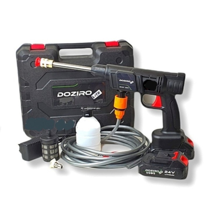 Kualitas terbaik] DOZIRO Cordless Jet Cleaner 2 Baterai 24V - Mesin Cuci Motor AC Mobil