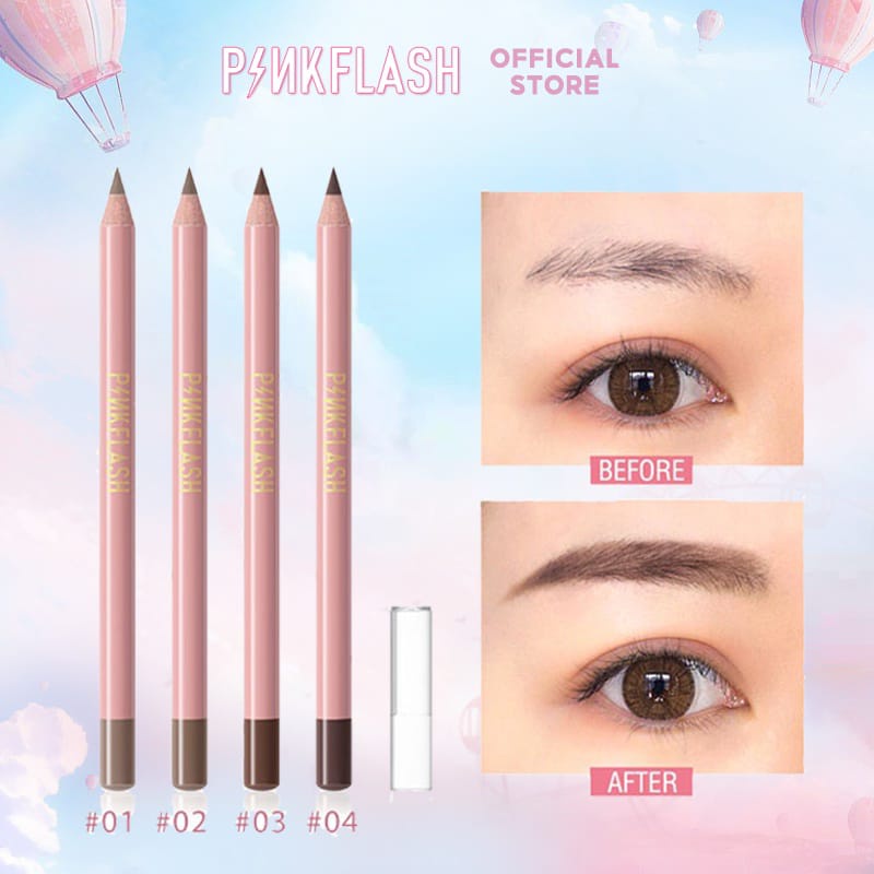 PINKFLASH WATERPROOF EASY EYEBROW PENCIL / PENSIL ALIS PINK FLASH Kosmetik Arjuna