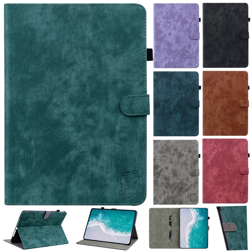 Untuk Huawei MatePad Pro11 (2022) GOT-W09 GOT-W29 GOT-AL09 GOT-AL19 Tablet Perlindungan Case Fashion 3D Timbul Cute Tiger Stand Casing Kualitas Tinggi Dompet Flip Penutup Kulit