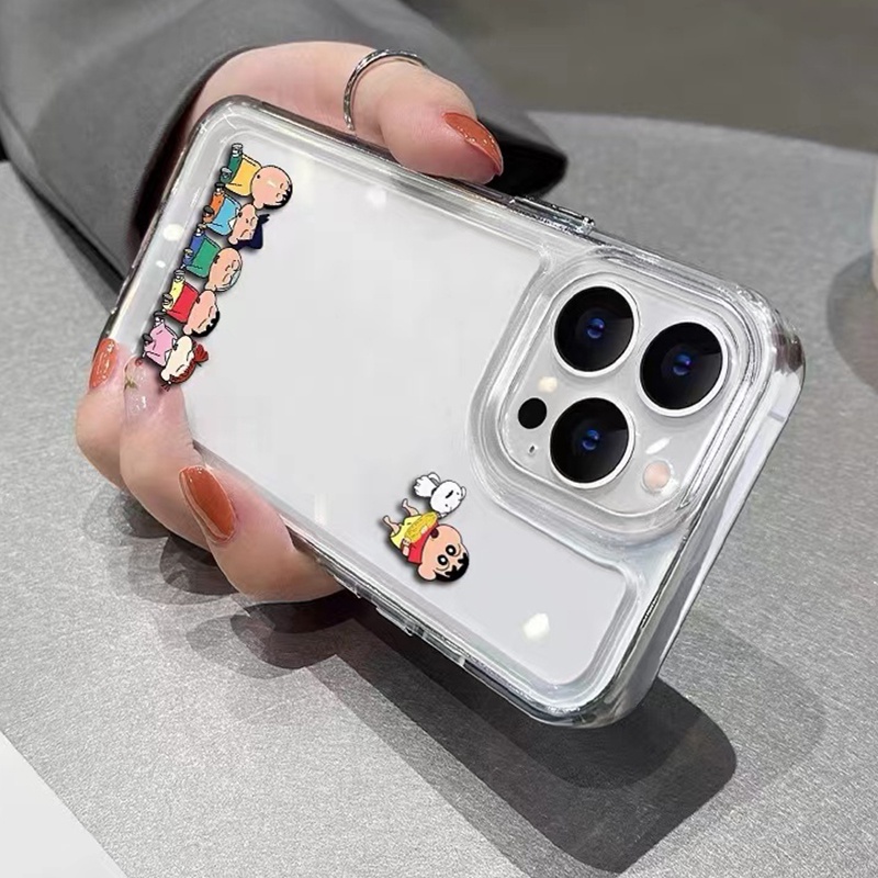 IPHONE Casing Ponsel Lembut Anak-Anak Lucu Kompatibel Untuk Iphone14 11 13 12 Pro XS Max Silcone Casing Tahan Guncangan X XR 7 8 6S Plus Cover TPU Hitam Transparan