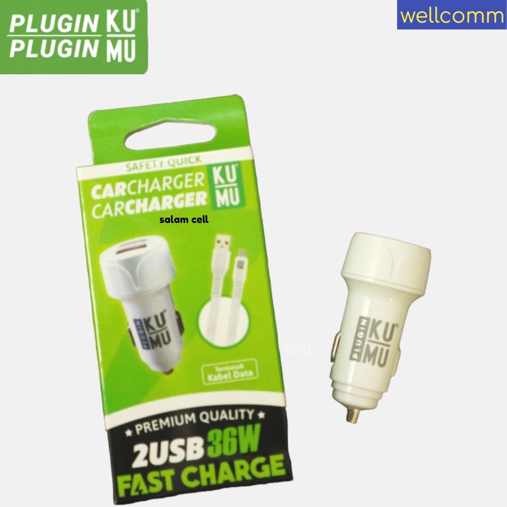 Charger Mobil KuMu By Wellcomm 36W Fast Charging Car Charging Garansi Resmi