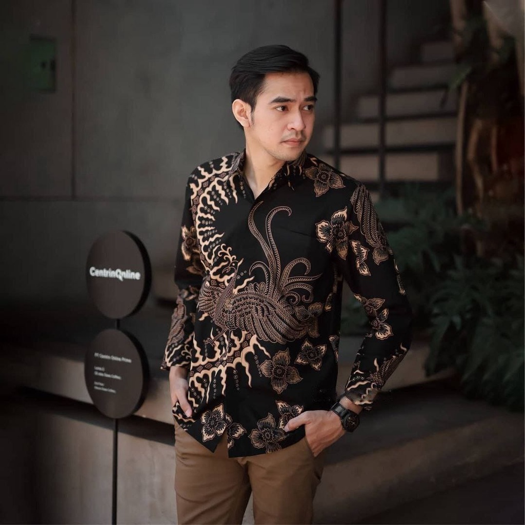 Batik pria hitam batik pria lengan panjang batik pria lengan pendek batik pria premium batik pria le