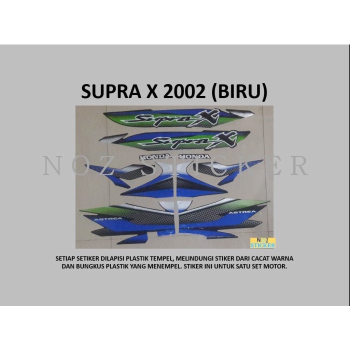 

TERLARIS | STIKER SUPRA X 2002 MOTOR HONDA List Striping Sticker - Biru