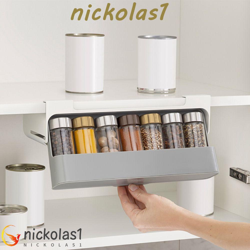 Nickolas1 Toples Bumbu Laci Tersembunyi Multifungsi Gantung No Punching Plastik Untuk Digunakan Di Rumah Rak Toples Bumbu