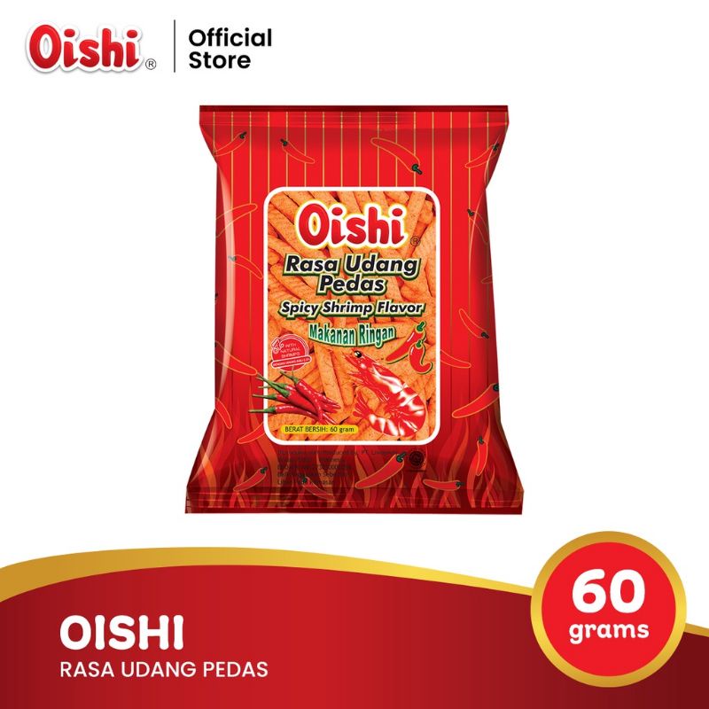 Oishi Snack rasa Udang pedas kemasan 60 gram