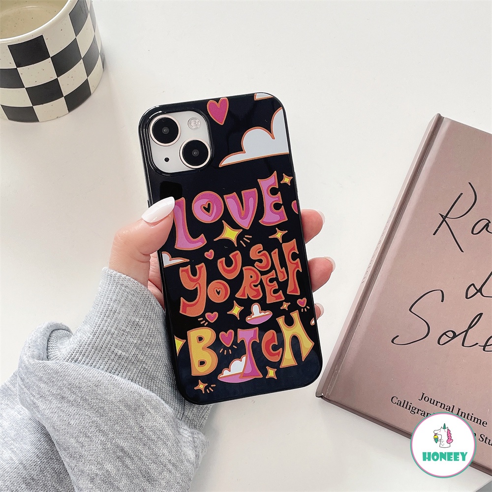 IPHONE Casing Ponsel Huruf Graffiti Mewah Kompatibel Untuk Iphone14 13 12 11 Pro Max Ultra Hybrid Halus Anti Pecah TPU Back Cover