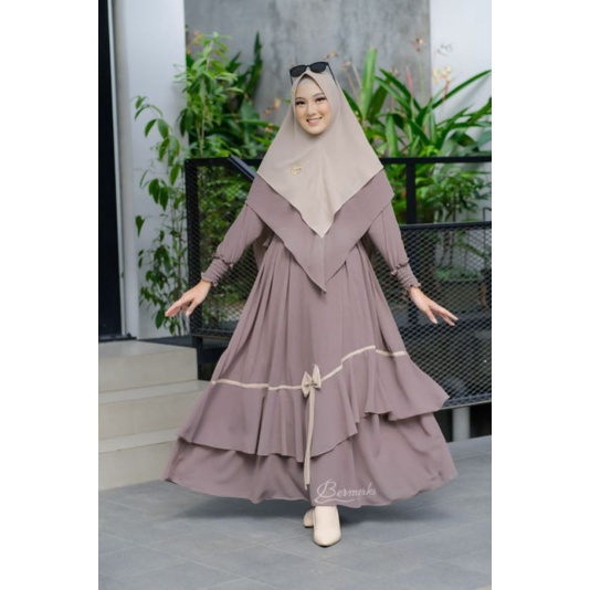 Gamis Terbaru terlaris set SYAR'I ORI BERMERKS PITA POLOS