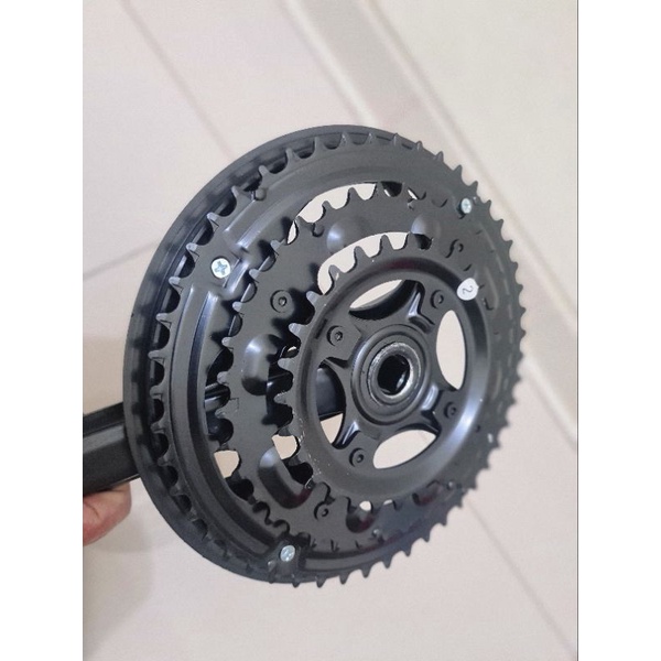 CRANK TREX 48T 38T 28T CRANK SEPEDA MTB TRIPLE 48 38 28 T FEDERAL LIPAT