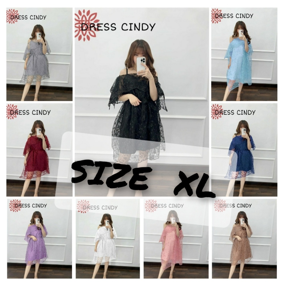 SABRINA DRESS CINDY TILE MUTIARA / DRESS BRUKAT PESTA MIDI DRESS KONDANGAN GAUN NATAL BROKAT BORDIR