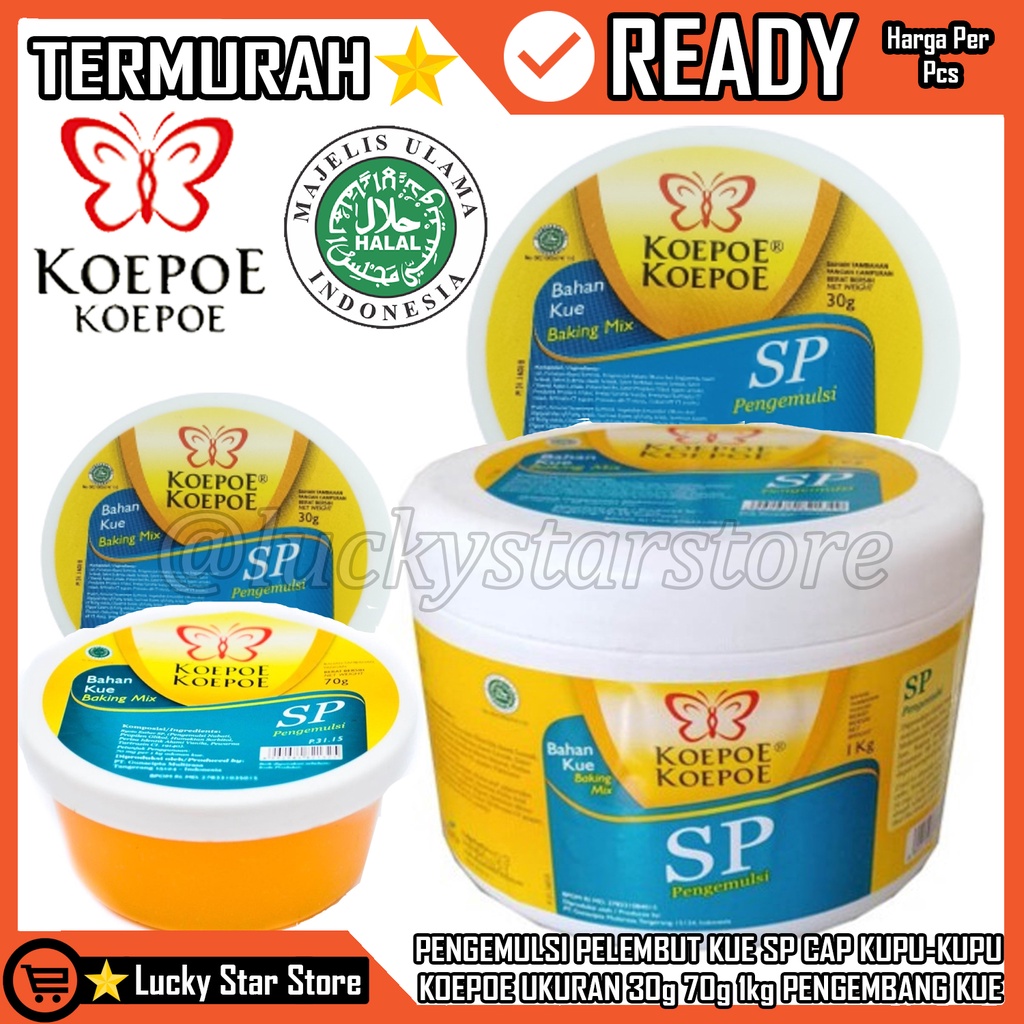 

CAP KOEPOE KOEPOE SP 30GR 70G GRAM GR 1KG KILO KILOAN PENGEMULSI EMULSIFIER PELEMBUT KUE SP KOEPOE SP MENARA EMULSIFIER PELEMBUT KUE PENGEMULSI KOEPOE KUPU SP TBM OVALET PENGEMBANG PENGEMULSI KUEPELEMBUT KUE CAP KUPU-KUPU BAHAN BAKING KUE