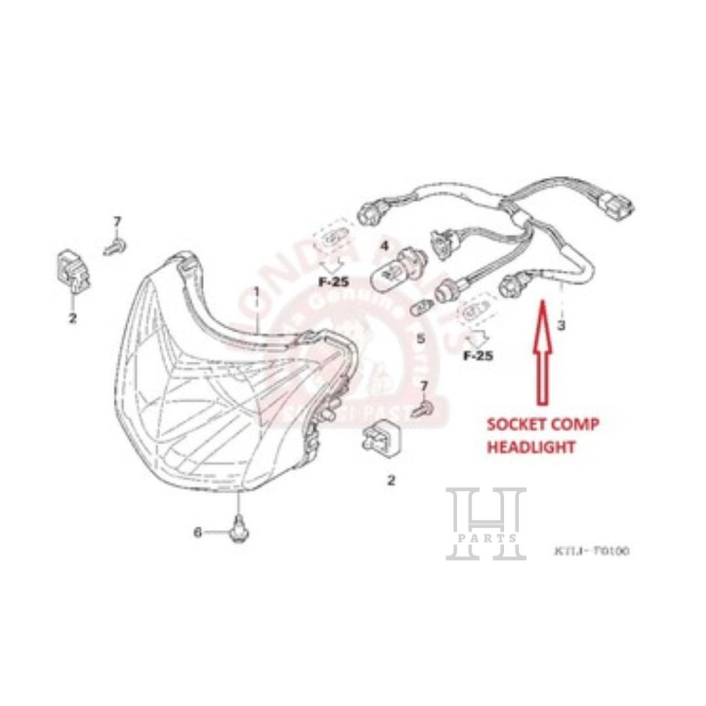PITING PITTING LAMPU DEPAN KABEL SOKET REFLEKTOR SOCKET COMP HEADLIGHT SUPRA FIT NEW S X REV0 100