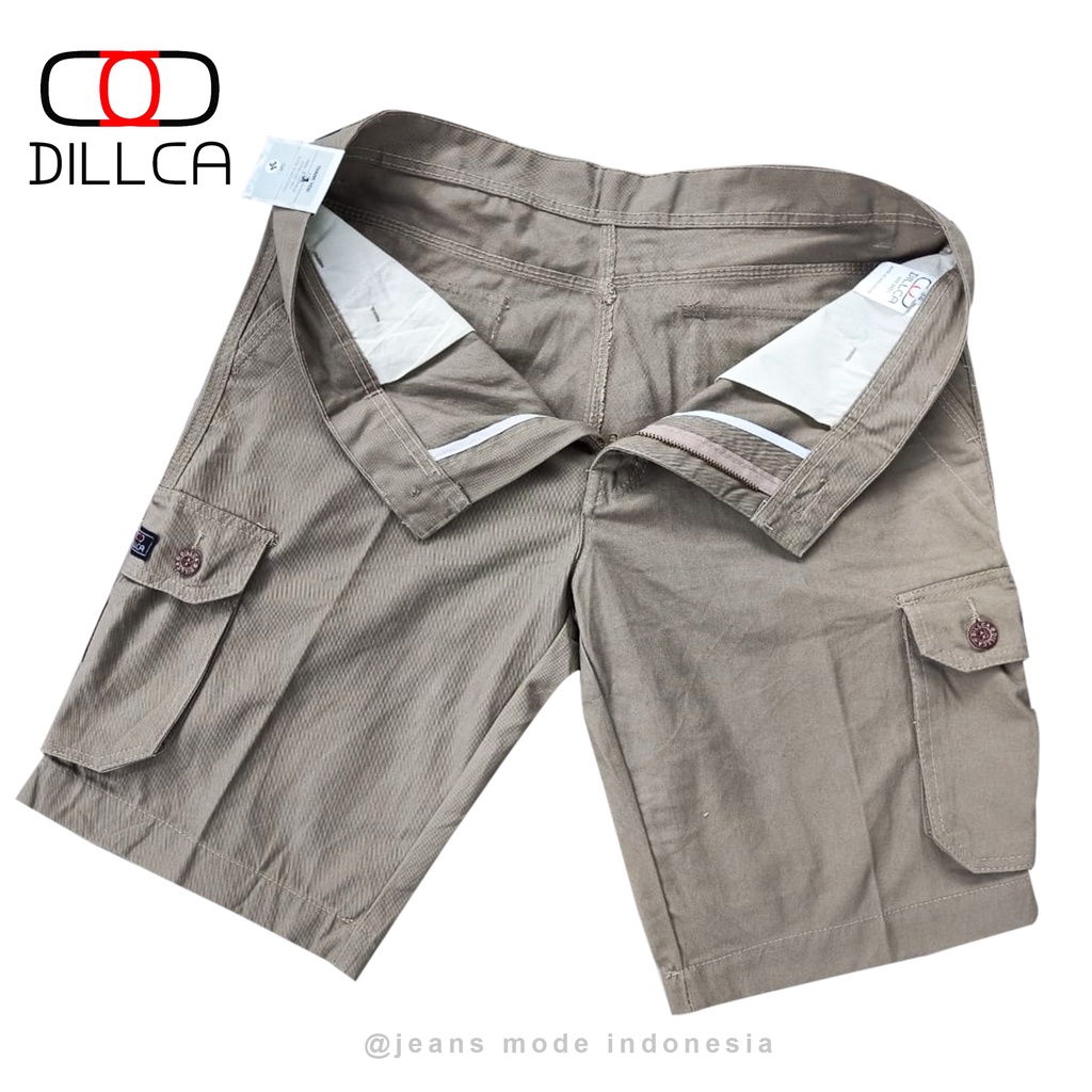 DILLCA - Celana Pendek Kargo Short Cargo Pria Grey Premium distro Original terbaru