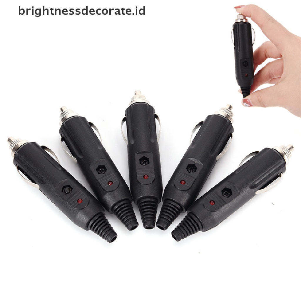 [Birth] 5pcs/set Konektor Colokan Soket Mobil 12V Male+Fuse LED Merah NEW [ID]